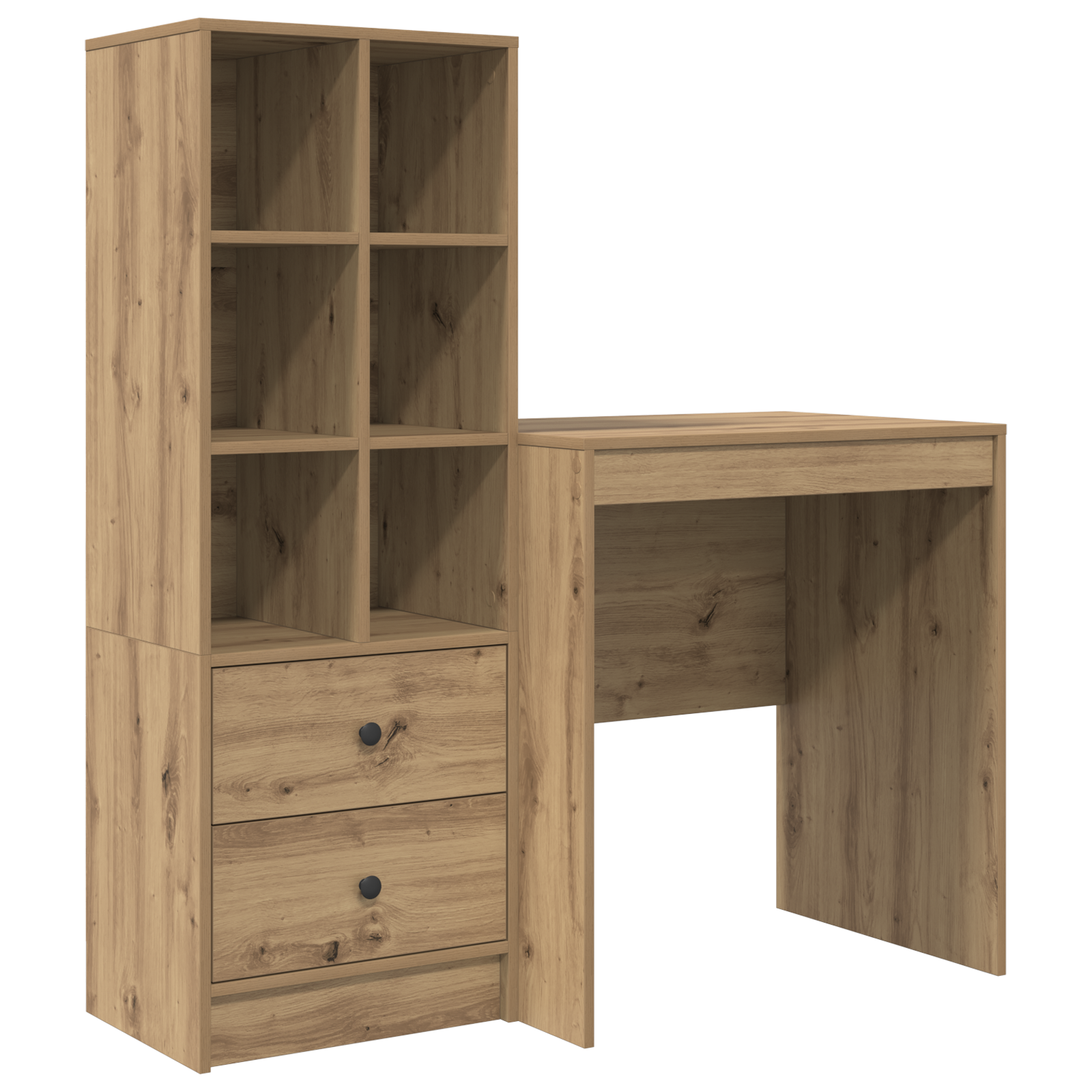 Scrivania con Storage Rovere Artigianale Legno Ingegnerizzato
