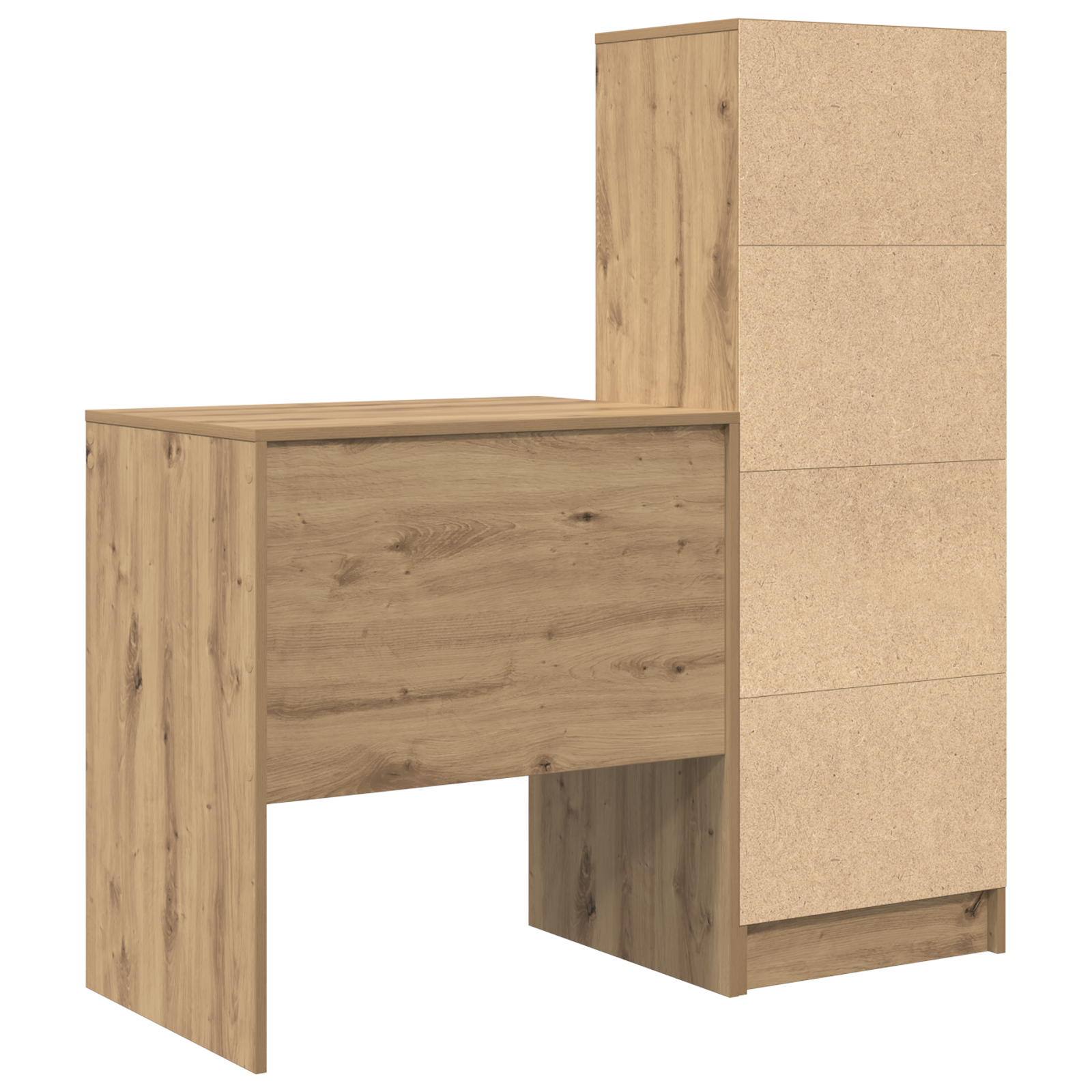 Scrivania con Storage Rovere Artigianale Legno Ingegnerizzato