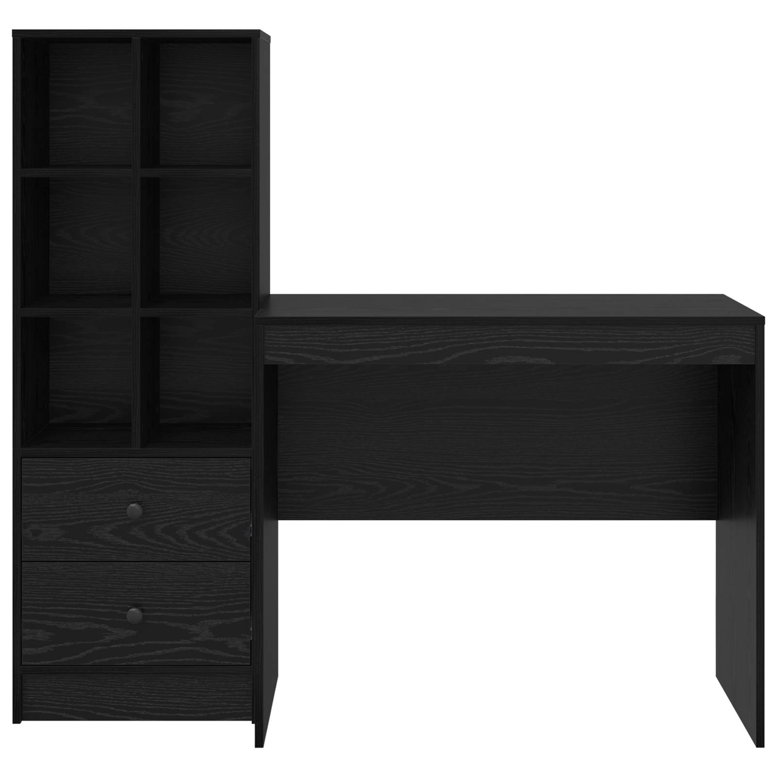 Scrivania con storage Rovere nero Legno ingegnerizzato
