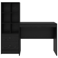 Scrivania con storage Rovere nero Legno ingegnerizzato