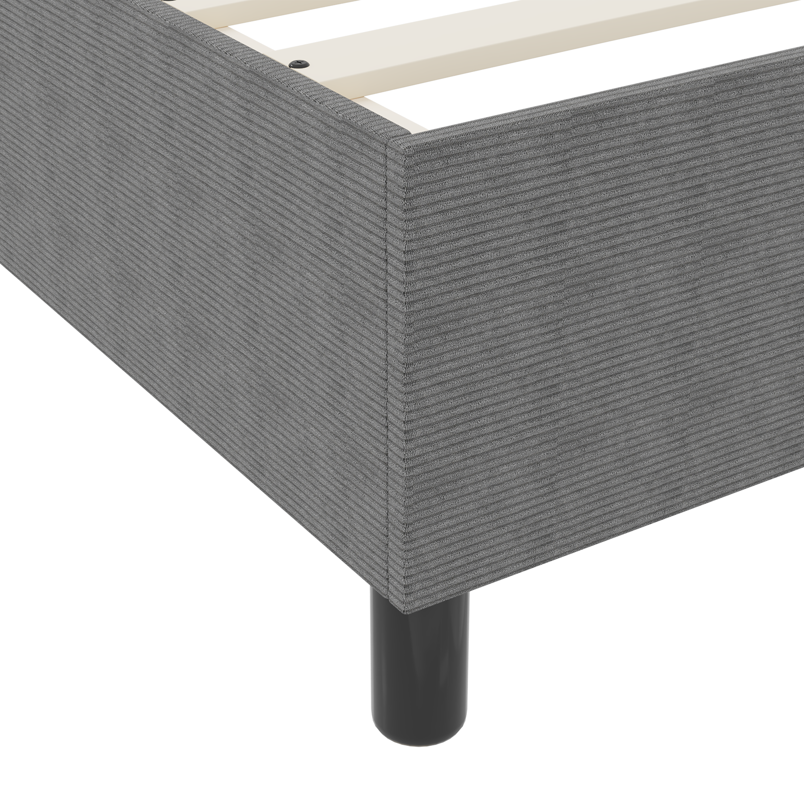 Letto Box Spring Grigio Chiaro Singolo in Tessuto Corduroy