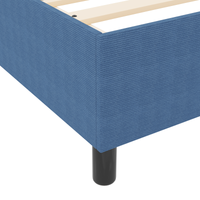 Letto a Box Blu Singolo in Tessuto Corduroy