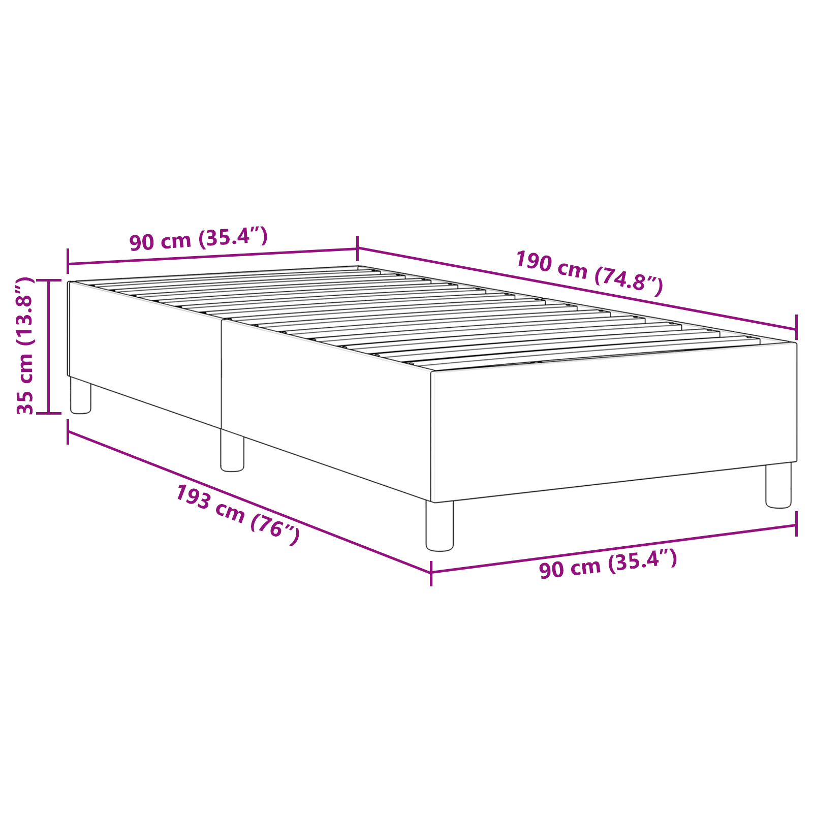 Letto a Box Blu Singolo in Tessuto Corduroy