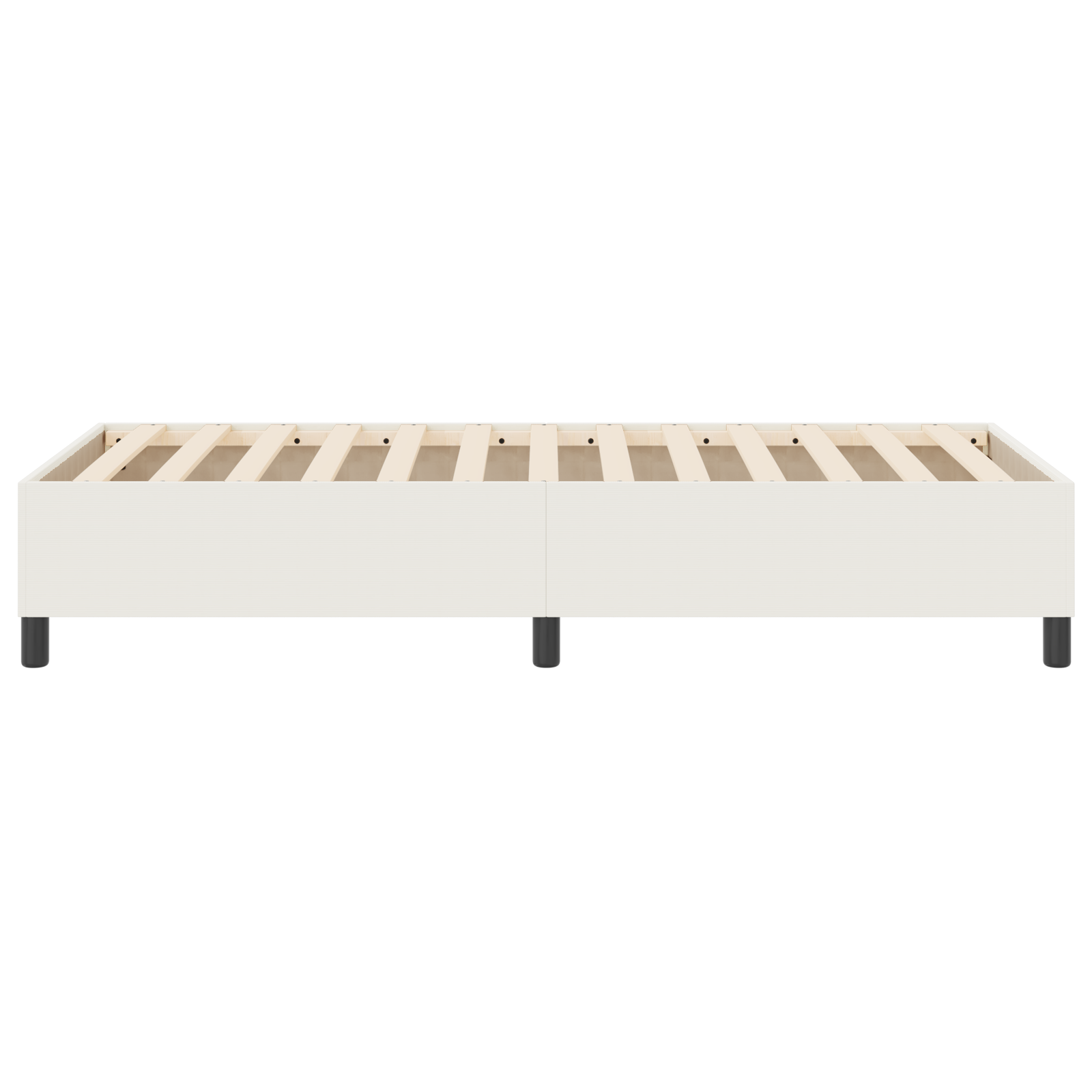 Letto Box Spring Crema 100x200 cm Tessuto a Coste