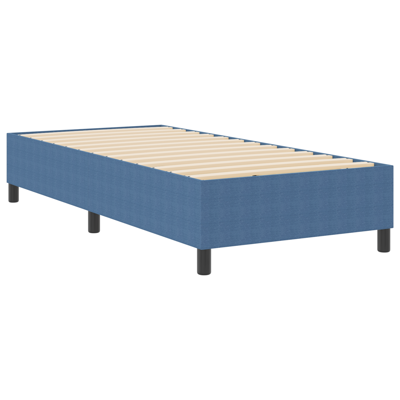 Letto box spring Blu 100x200 cm in tessuto corduroy