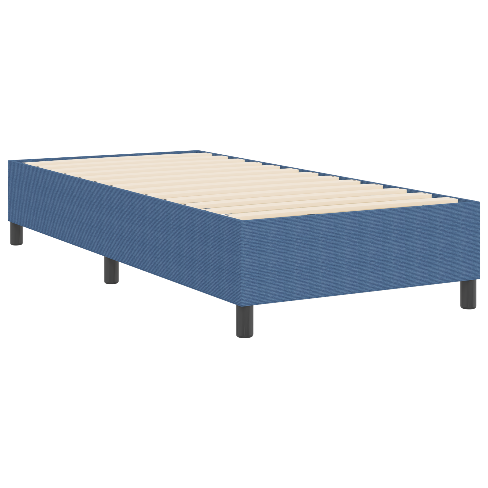 Letto box spring Blu 100x200 cm in tessuto corduroy