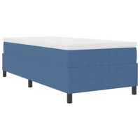 Letto box spring Blu 100x200 cm in tessuto corduroy