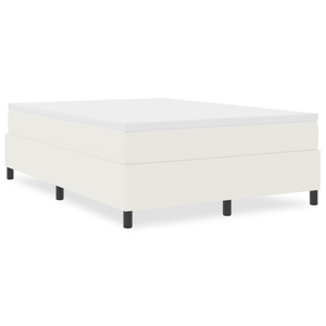 Letto con Rete da Box Crema 140x200 cm in Tessuto Corduroy