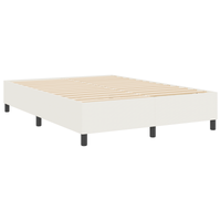 Letto con Rete da Box Crema 140x200 cm in Tessuto Corduroy