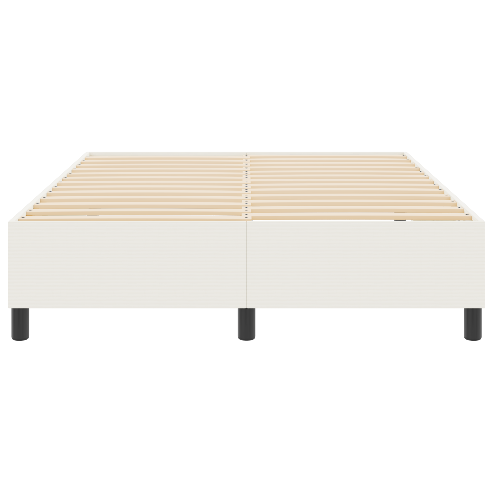 Letto con Rete da Box Crema 140x200 cm in Tessuto Corduroy