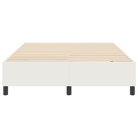 Letto con Rete da Box Crema 140x200 cm in Tessuto Corduroy