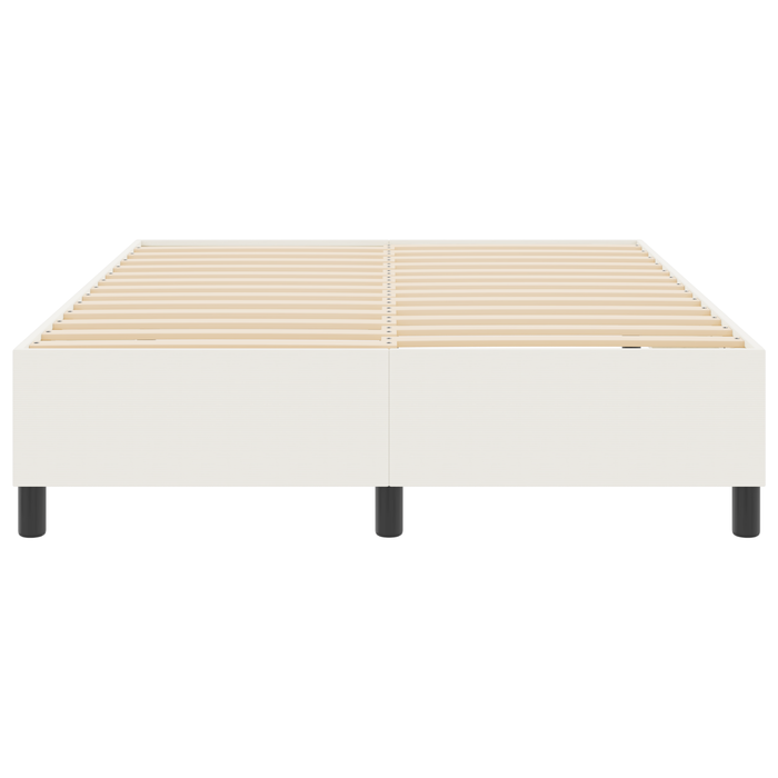 Letto con Rete da Box Crema 140x200 cm in Tessuto Corduroy