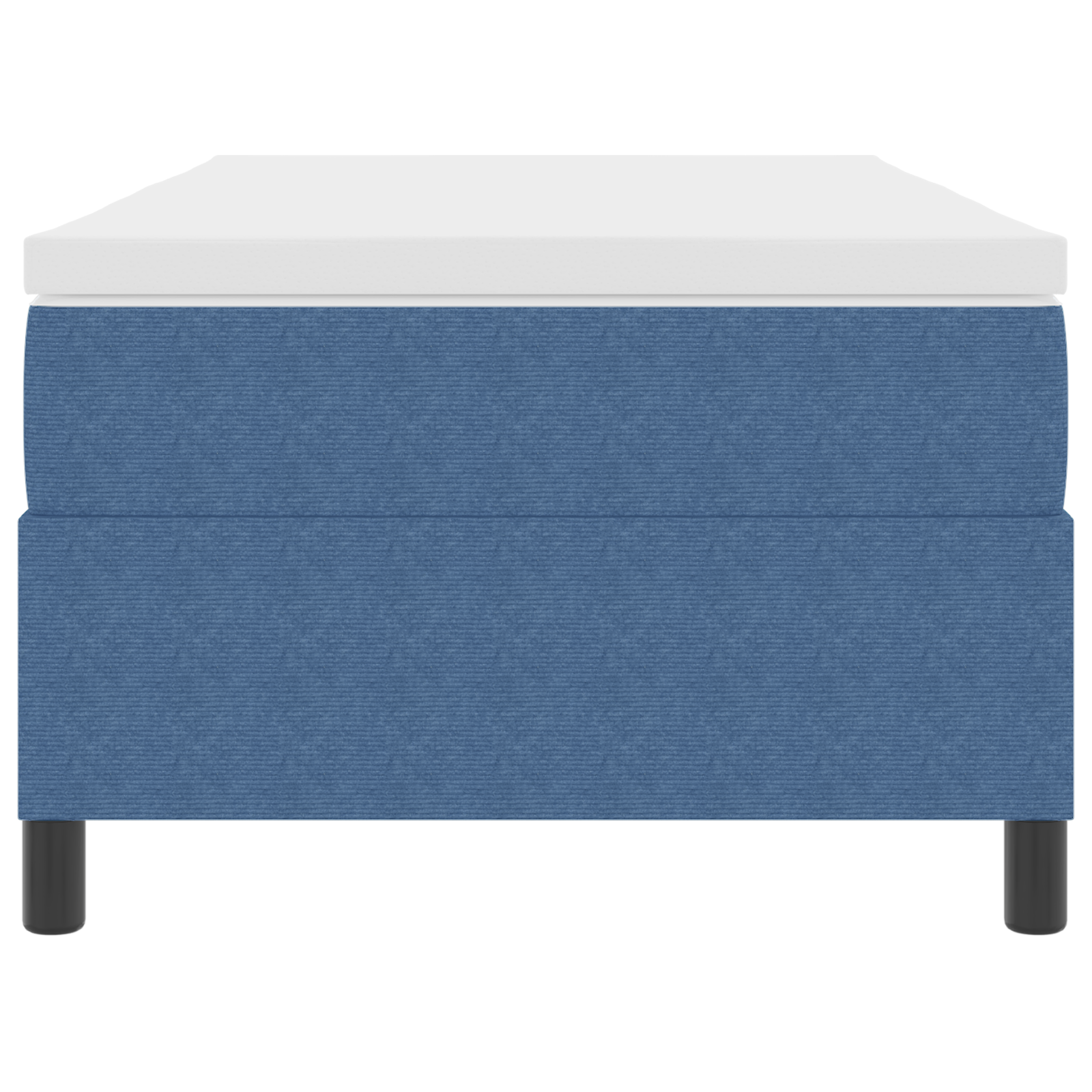 Letto con Box Spring e Materasso Blu Singolo in Tessuto Corduroy