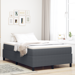 Letto a Molle con Materasso Grigio Scuro Piccola Doppia Tessuto Corduroy