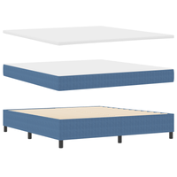 Letto a Balza con Materasso Blu Super King Tessuto in Corduroy