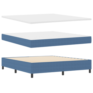 Letto a Balza con Materasso Blu Super King Tessuto in Corduroy
