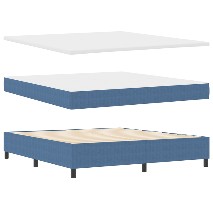 Letto a Balza con Materasso Blu Super King Tessuto in Corduroy