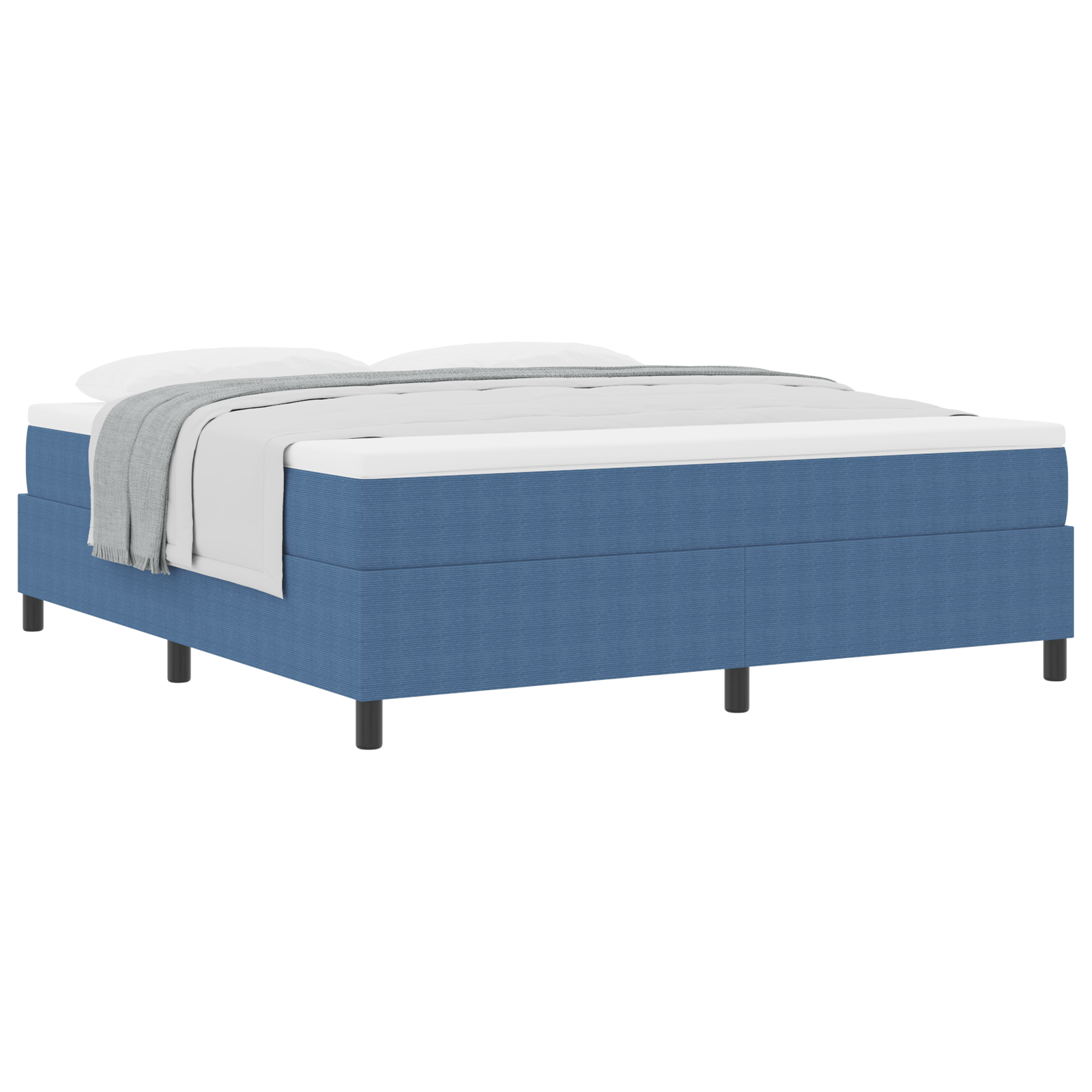 Letto a Balza con Materasso Blu Super King Tessuto in Corduroy