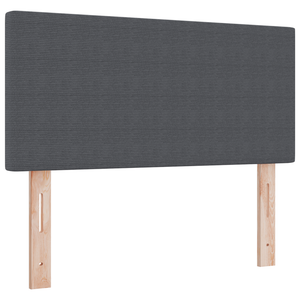 Letto Box Spring con Materasso Grigio Scuro Piccolo Matrimoniale Tessuto in Corduroy