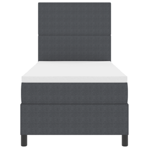 Letto a molle con materasso Grigio scuro Singolo Corduroy