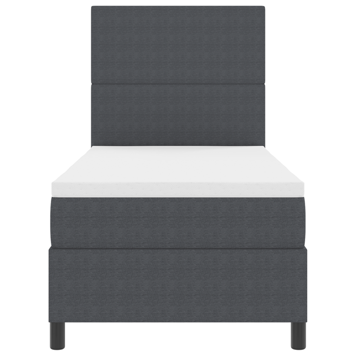 Letto a molle con materasso Grigio scuro Singolo Corduroy