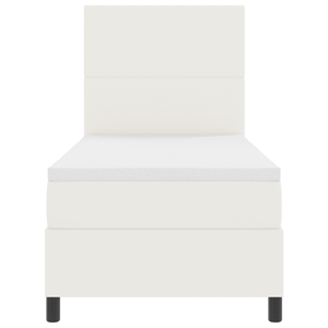 Letto con Rete a Molle con Materasso Avorio Singolo in Velluto a Coste