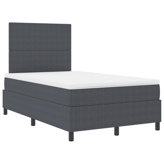 Letto con Box Spring con Materasso Grigio Scuro 120x200 cm Tessuto in Velluto a Coste