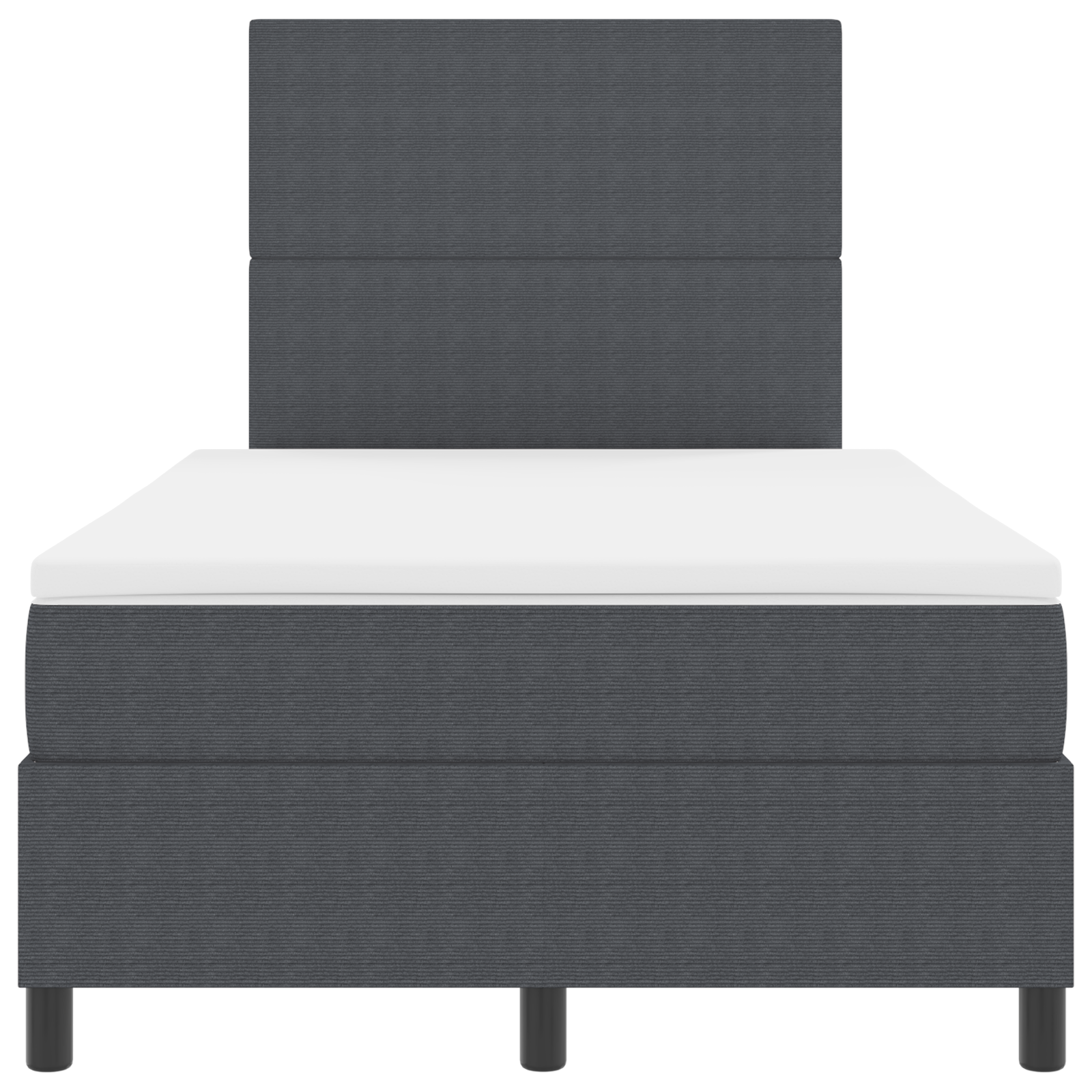 Letto con Box Spring con Materasso Grigio Scuro 120x200 cm Tessuto in Velluto a Coste