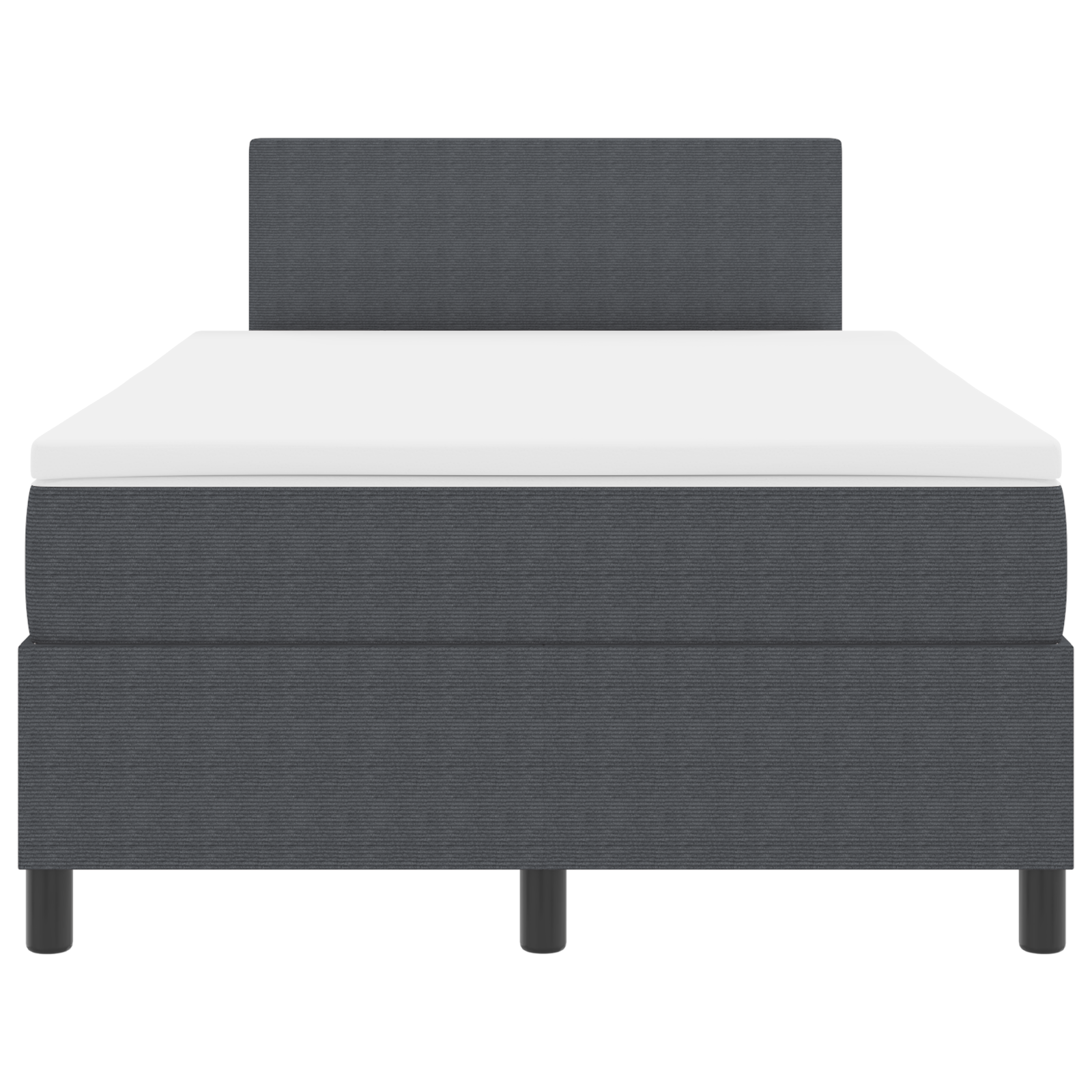 Letto con Rete con Materasso & LED Grigio Scuro Piccolo Doppio Velluto