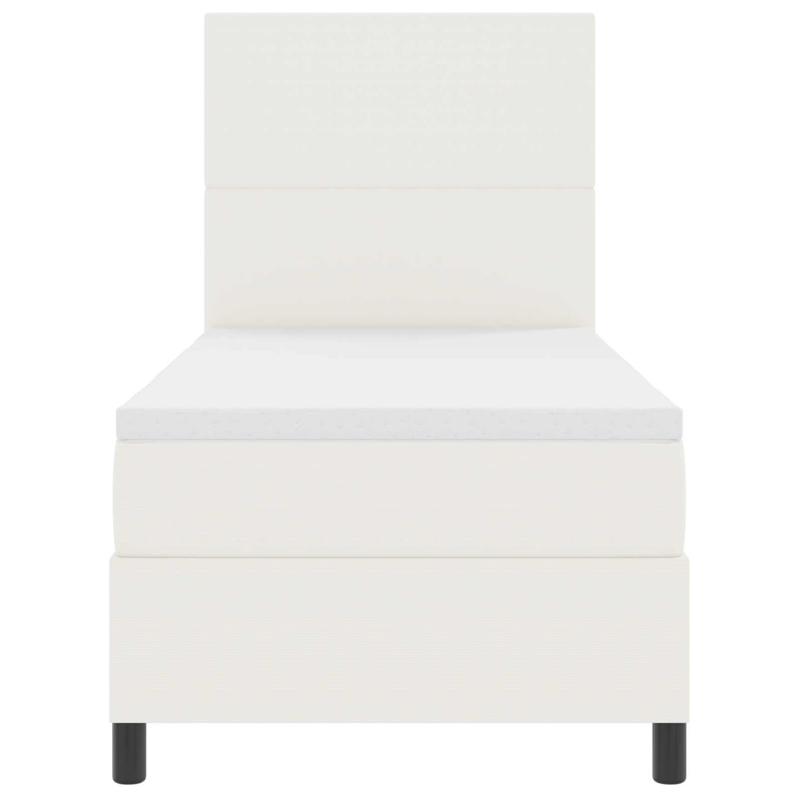 Letto con Box Spring e Materasso & LED Crema 100x200 cm Tessuto in Corduroy