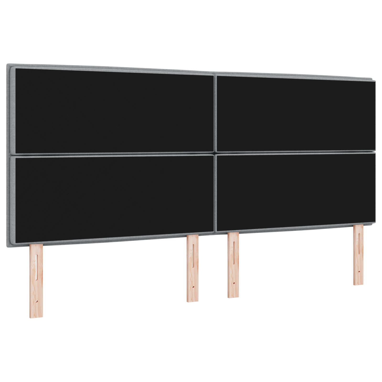 Testiera Design Linee Grigio Chiaro 200 cm Tessuto