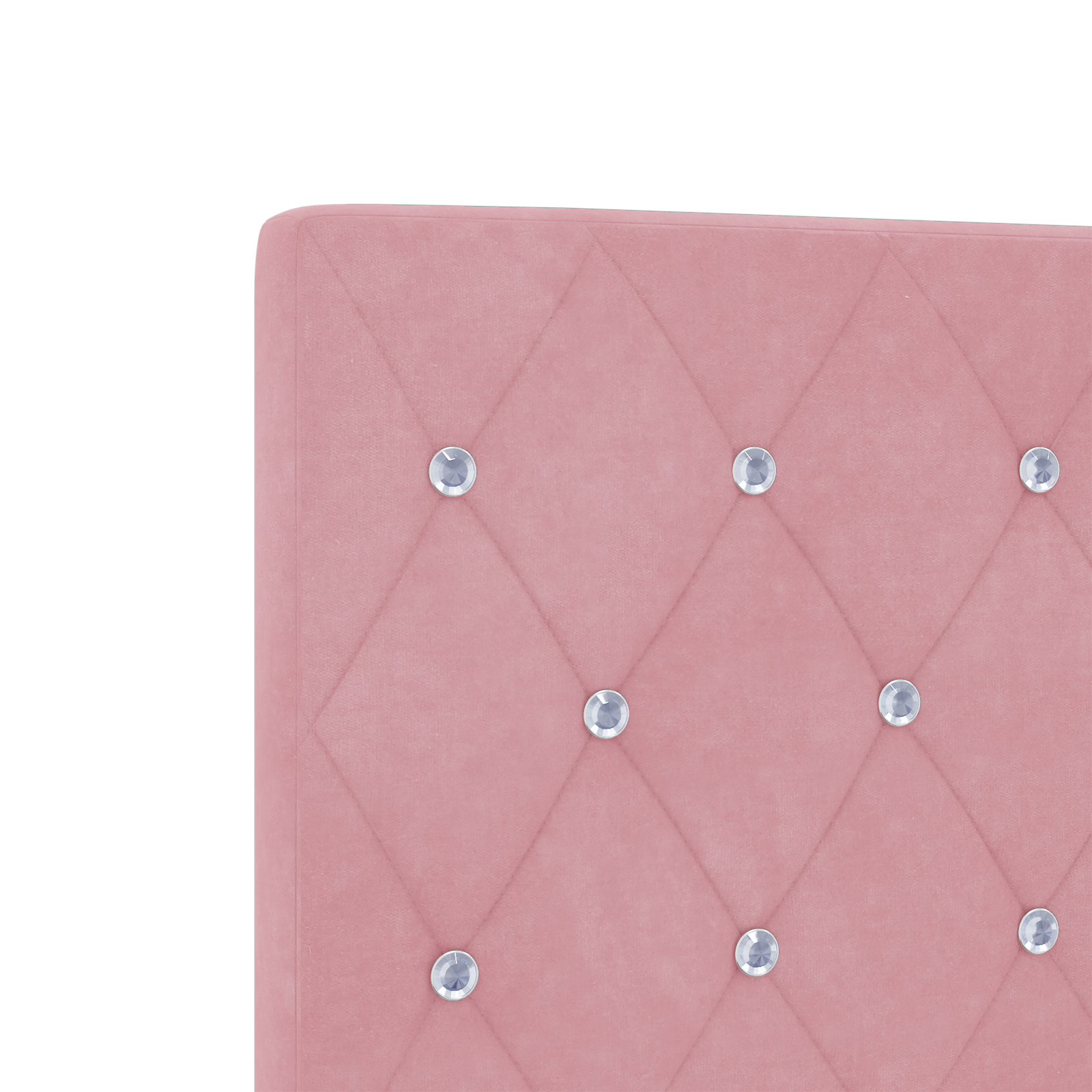 Testiera rosa tufted con bottoni di cristallo 200 cm in velluto