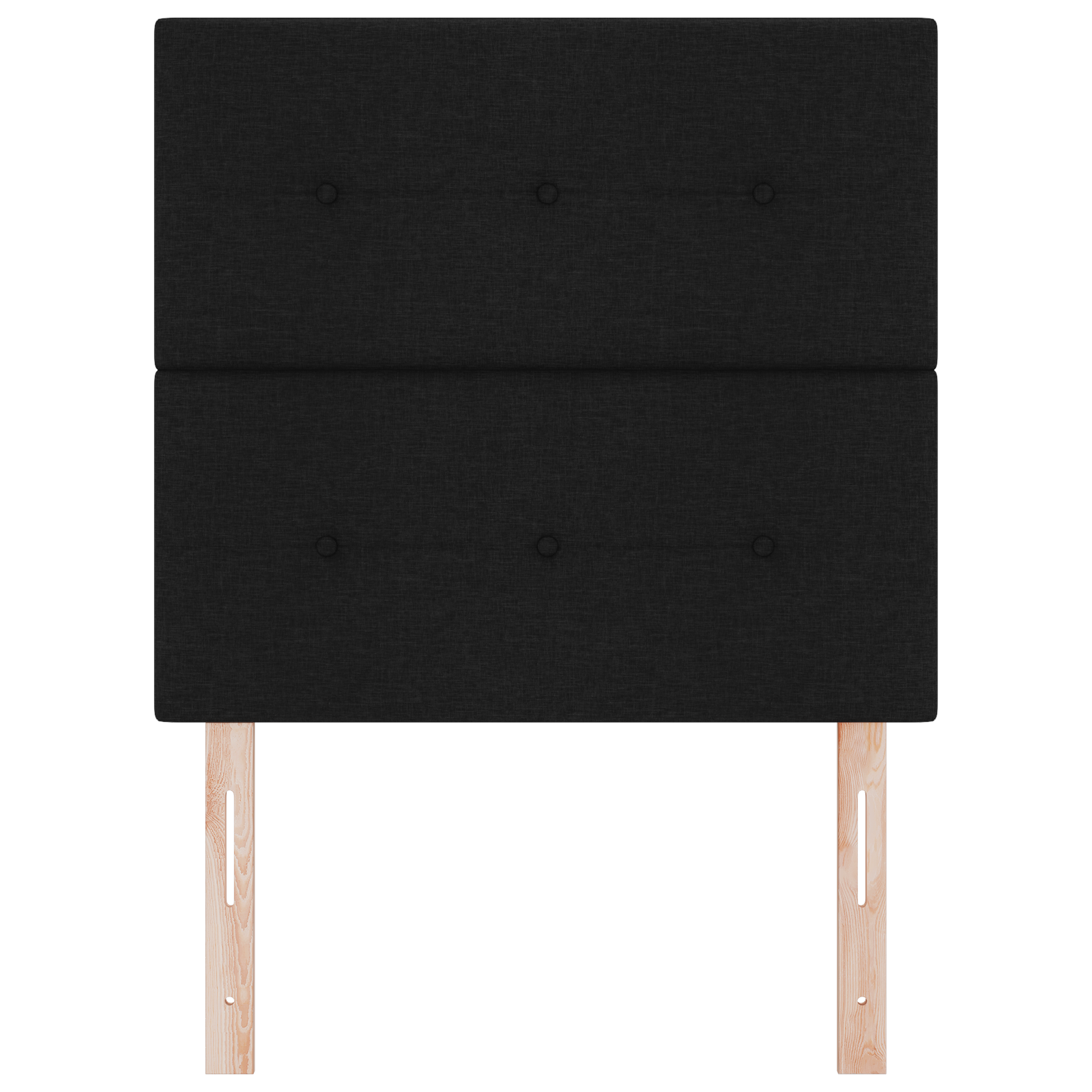 testiera  con bottoni trapuntati nera 90 cm in tessuto