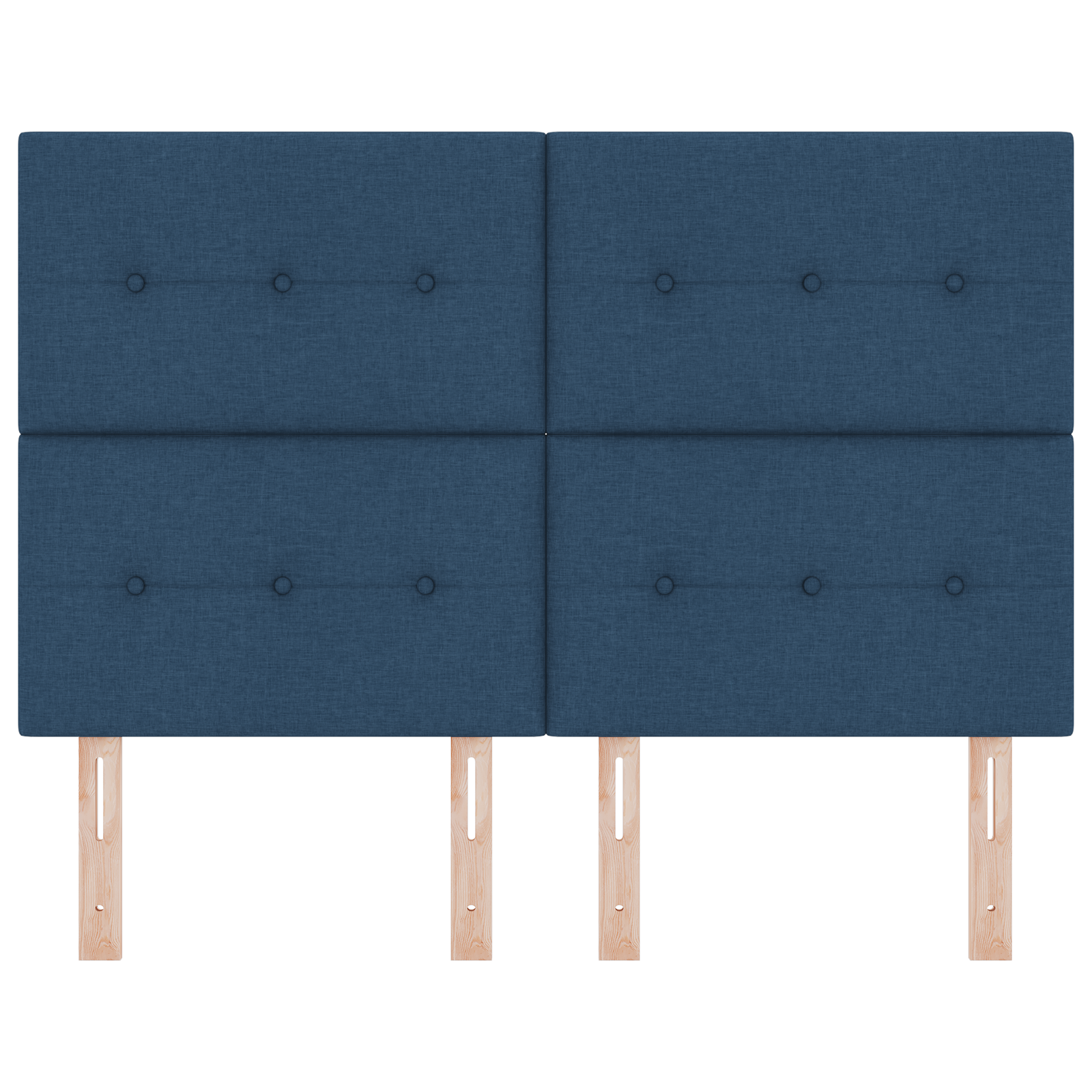 Testiera  Con Bottoni Capitonnè Blu 140 cm In Tessuto