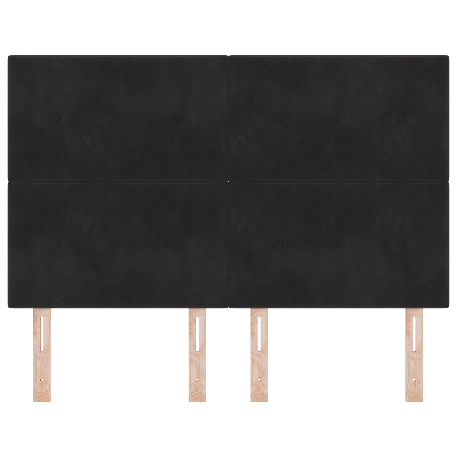 Testiera  Imbottita con Bottoni Nera 140 cm in Velluto