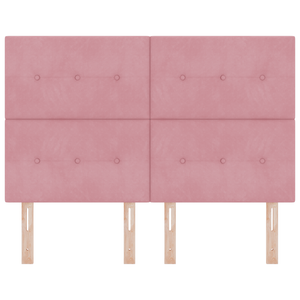 Testiera  a bottoni trapuntata rosa 140 cm in velluto