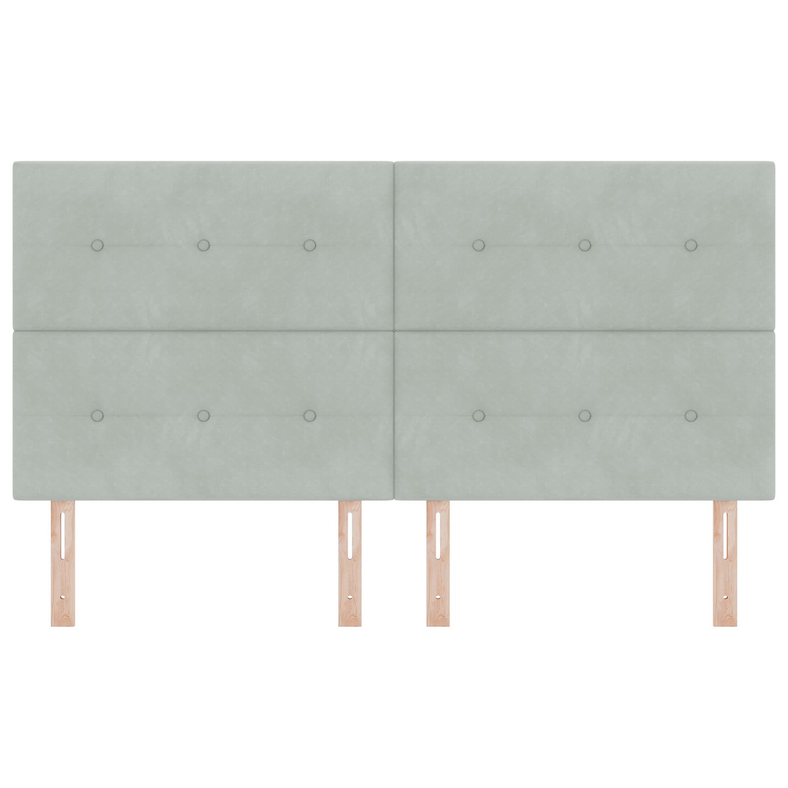 Testiera  con bottoni imbottita grigia chiara 180 cm in velluto