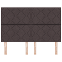 Testiera Design a Blocchi di Diamante Marrone Scuro 140 cm Tessuto