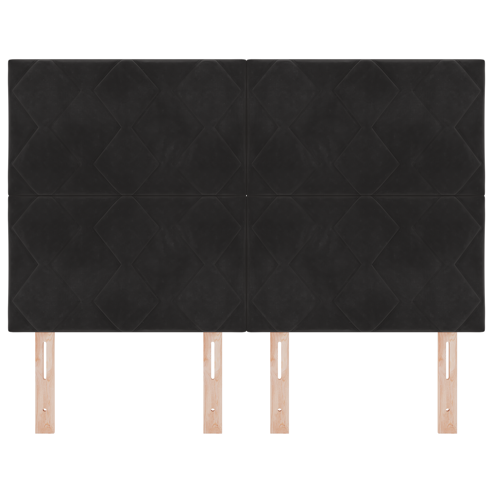 Testiera a Design a Blocchi di Diamante Nera 140 cm Velluto