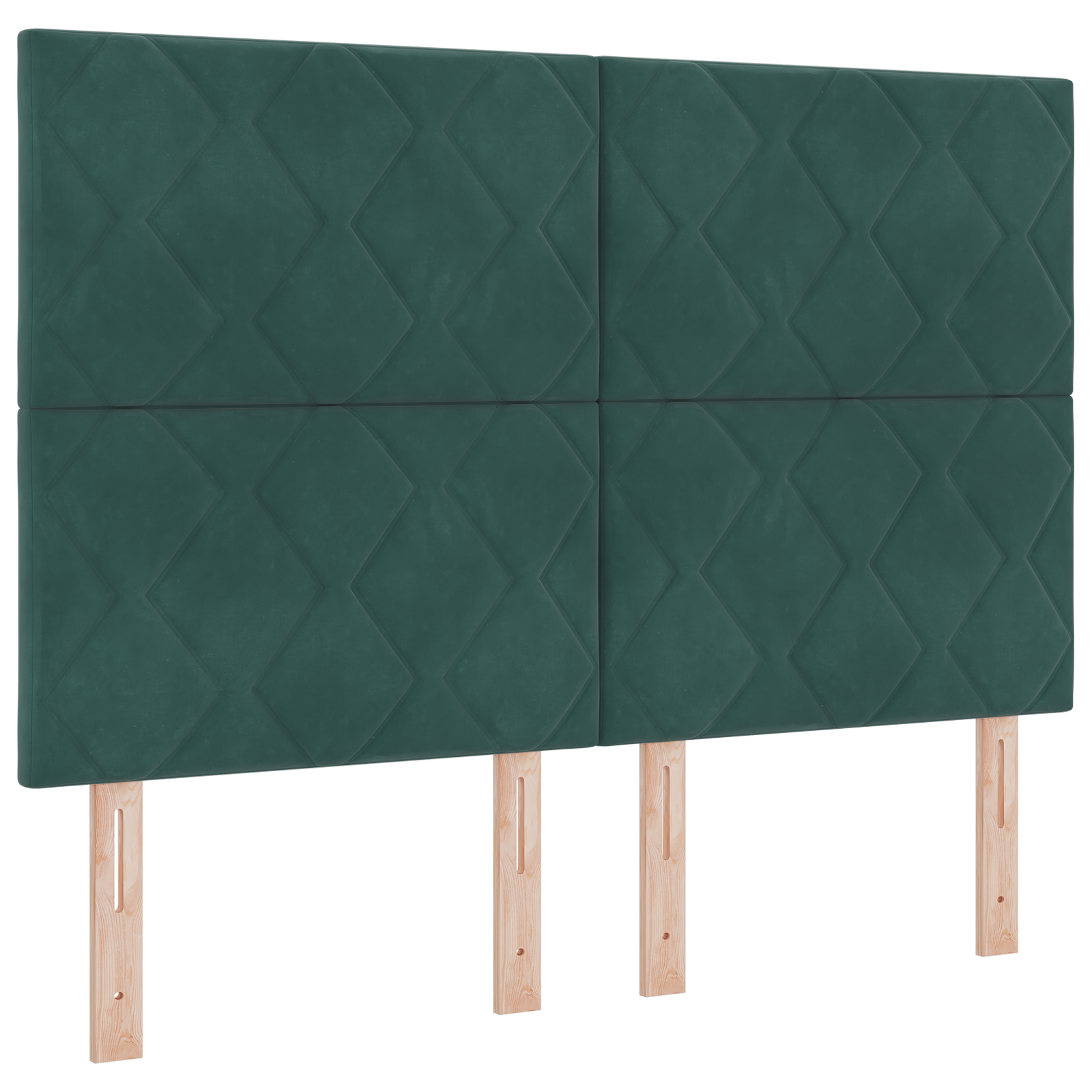 Testiera Design Blocchi di Diamante Verde Scuro 140 cm Velluto