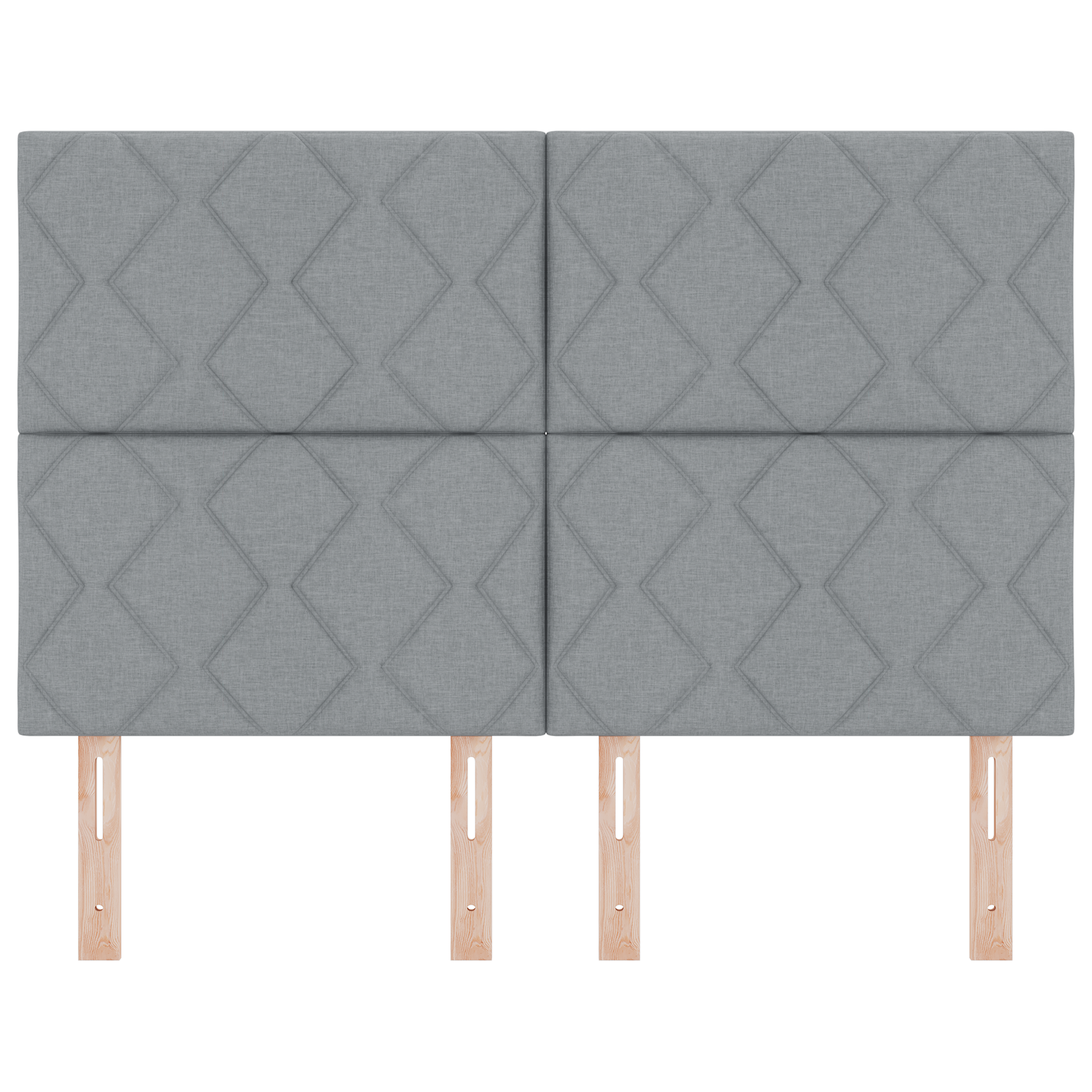 Testata Design Blocchi di Diamante Grigio Chiaro 160 cm Tessuto