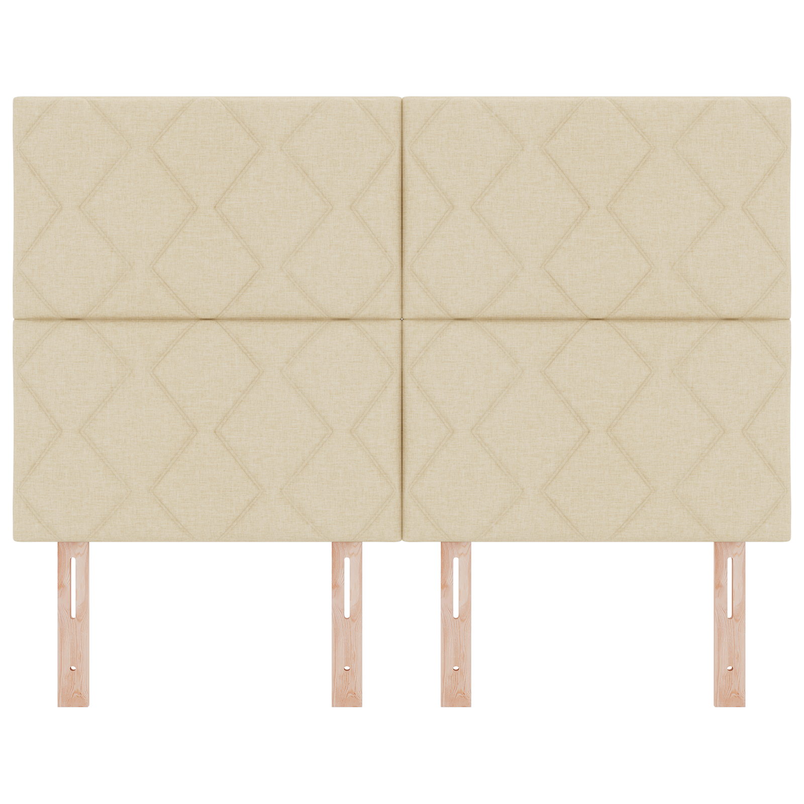 Testiera Design a blocchi a diamante Panna 160 cm Tessuto