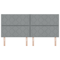 Testiera Design a Blocchi di Diamante Grigio Chiaro 200 cm Tessuto