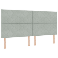 Testiera Design a Blocchi di Diamante Grigio Chiaro 200 cm Velluto