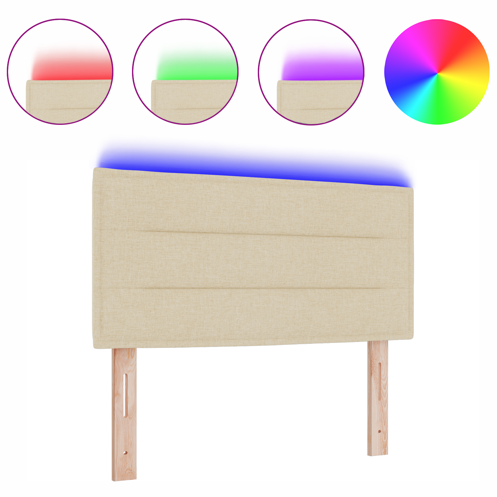 Testiera LED Design Panna 100 cm Tessuto