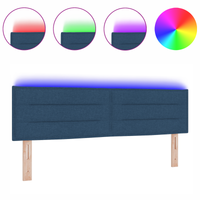 Testiera a LED Design Linee Blu 72 cm Tessuto