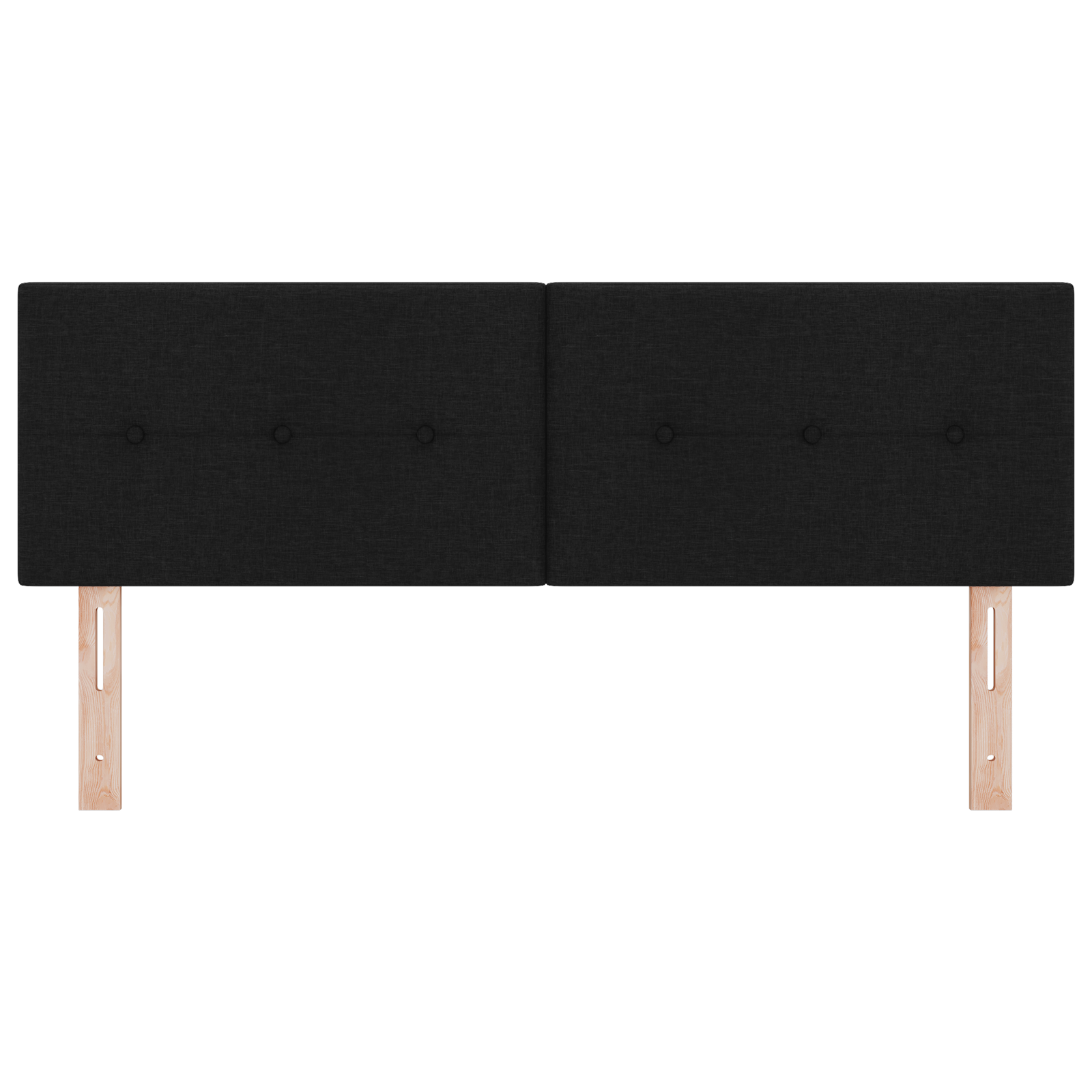 Testiera LED  con bottoni trapuntata nera 72 cm in tessuto