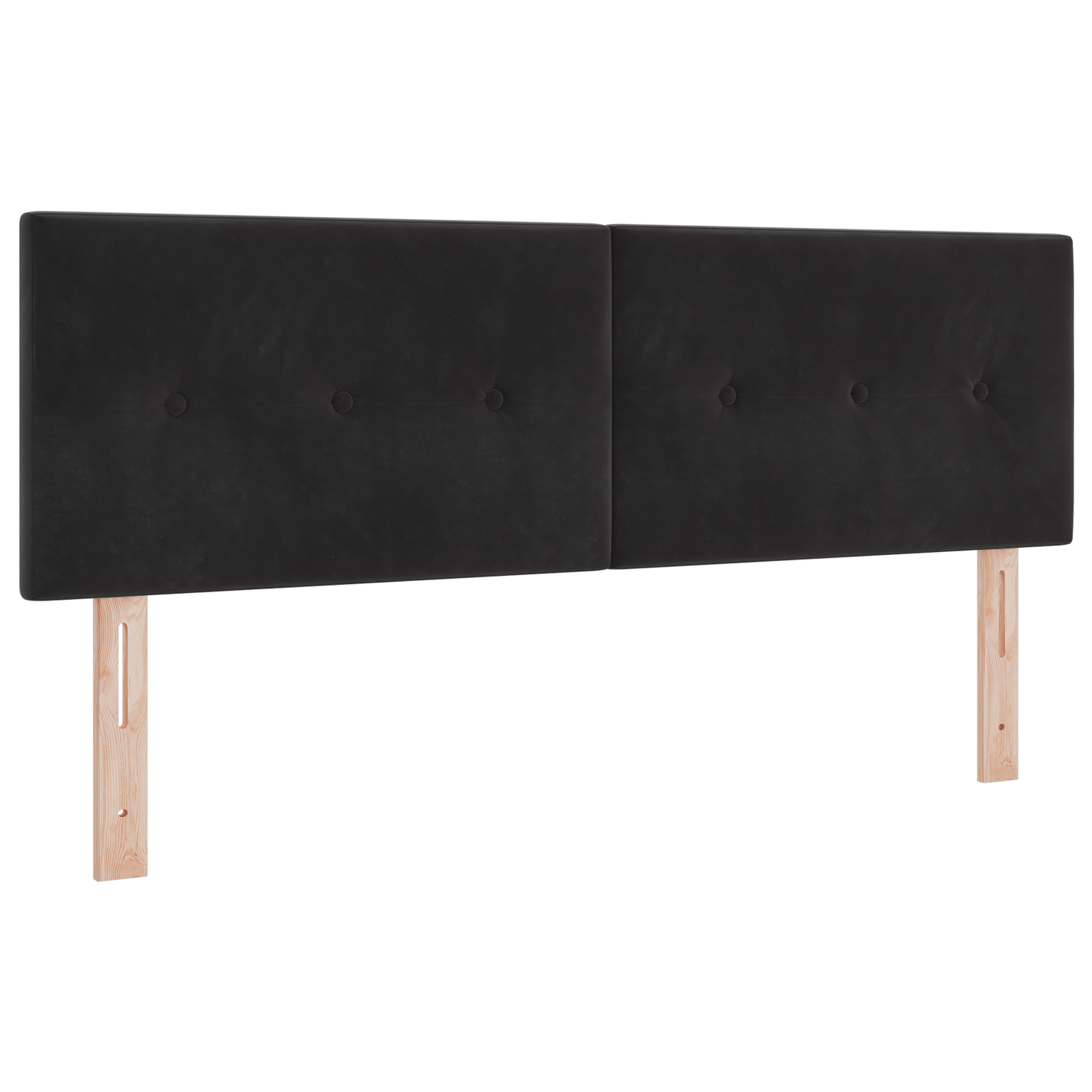 Testata LED Tufted con Bottoni Nera 72 cm Velluto