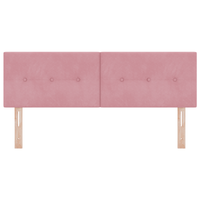 Testiera LED Con Bottoni Imbottiti Rosa 72 cm Velluto