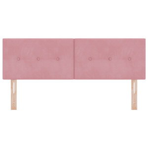 Testata LED  con bottoni trapuntati Rosa 80 cm in velluto